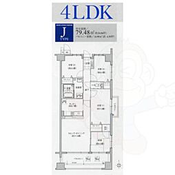 ソーラスフロント富船 2階4LDKの間取り