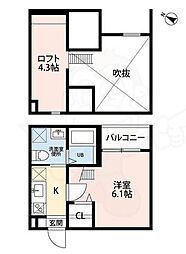 JR中央本線 勝川駅 徒歩7分の賃貸アパート 1階1Kの間取り
