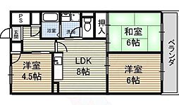 グリンハイツ 5階3LDKの間取り