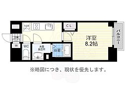 プレサンス丸の内アデル 12階1Kの間取り