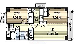 Primavera 7階2LDKの間取り