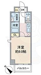アールグラン瑞穂 3階1Kの間取り