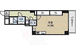 スタジオスクエア大須 9階ワンルームの間取り