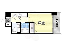 フロンティアタワー名駅南 10階1Kの間取り