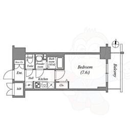 SHOKEN Residence名古屋 太閤通 1Kの間取図画像