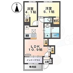 仮)中川区新家1丁目新築アパート 2LDKの間取図画像