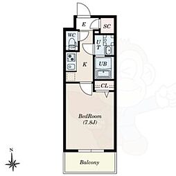 S-RESIDENCE尾頭橋beaute 1Kの間取図画像