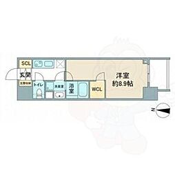 スリーアイランドタワー久屋大通 1Kの間取図画像