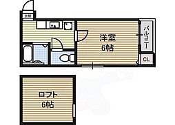 エムケート桜山 1Kの間取図画像