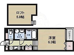 トレノハウス 1Kの間取図画像