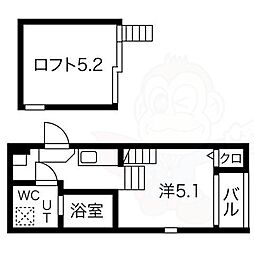 ハーモニーテラス川名町 1Kの間取図画像