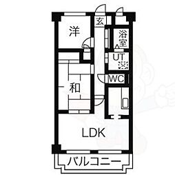 グリーンマンション守山 2LDKの間取図画像