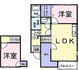 アンソレイエハイム 2LDKの間取図画像