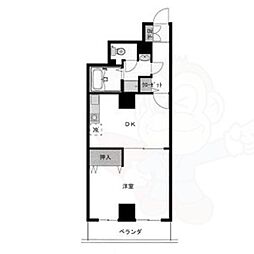 レジデンスカープ今池 1DKの間取図画像