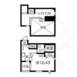 BRIQUE 1Kの間取図画像