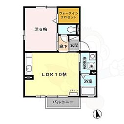ホープM1 1LDKの間取図画像