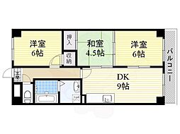 レジディア日比野 3DKの間取図画像