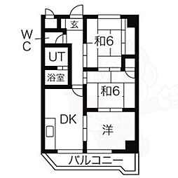 日進ビル 3DKの間取図画像