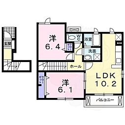 サニーコート 2LDKの間取図画像