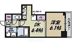 エステムプラザ名古屋駅前プライムタワー 1DKの間取図画像