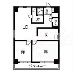 ライオンズマンション丸の内 2LDKの間取図画像