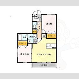 タクティス 2LDKの間取図画像