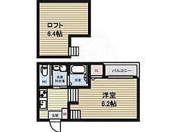 ハーモニーテラス日ノ宮町 1Kの間取図画像