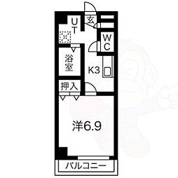 サンハイム新守山 1Kの間取図画像