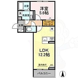 ソレイユB 1LDKの間取図画像
