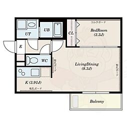 Taste中村公園 1Kの間取図画像