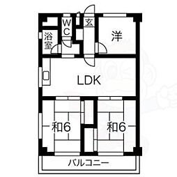 クレア武藤 3LDKの間取図画像