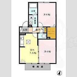 淑風苑 2DKの間取図画像