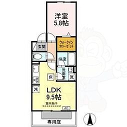 クワドラ 1LDKの間取図画像