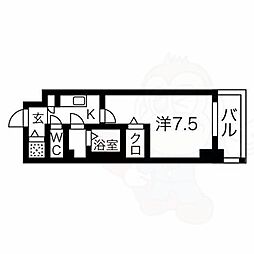 エスリード新栄プライム 1Kの間取図画像