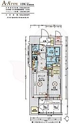 エステムコート名古屋サウスプレミオ 1DKの間取図画像
