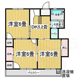 今枝マンション 3DKの間取図画像