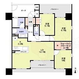 ベリスタ御器所 3LDKの間取図画像