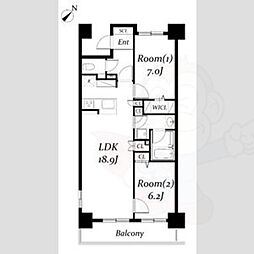 ロイヤルパークス千種 2LDKの間取図画像
