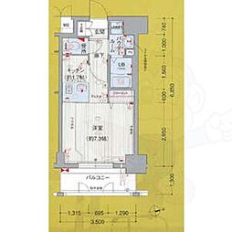 プレサンス久屋大通公園サウス ワンルームの間取図画像
