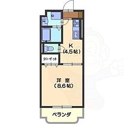 Jovi-2 1DKの間取図画像