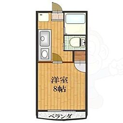 アストリー赤城 1Kの間取図画像