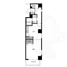 レジデンスカープ今池 1DKの間取図画像