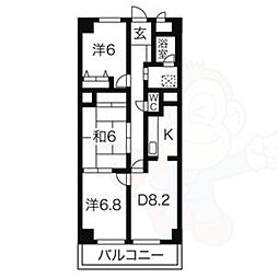 サニーコート矢田 3DKの間取図画像
