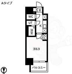 メイクスアート黒川 1Kの間取図画像
