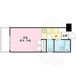 花の木ハウス 1Kの間取図画像