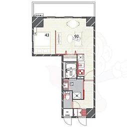 BSRESIDENCESAKAE ワンルームの間取図画像