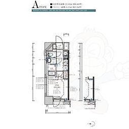ディアレイシャス名古屋大須通 1Kの間取図画像