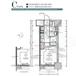 ディアレイシャス名古屋大須通 1Kの間取図画像