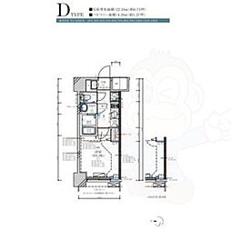 ディアレイシャス名古屋大須通 1Kの間取図画像