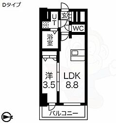 ファステート東別院シュプール 1LDKの間取図画像